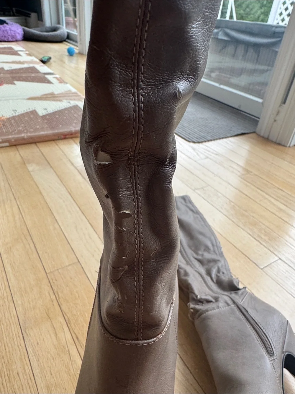 ALDO Taupe Over-the-Knee High Heel Boots with Side Zip